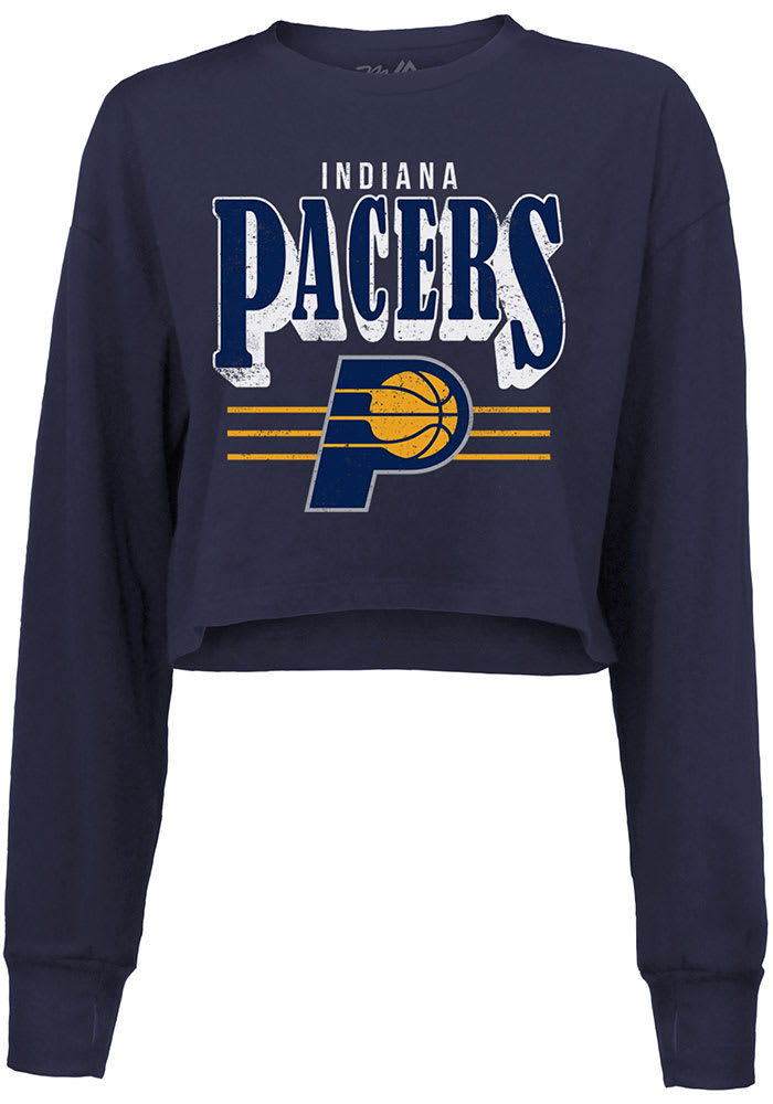 Indiana Pacers Womens Navy Blue Burble LS Tee