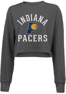 Indiana Pacers Womens Grey Field Goal Retro LS Tee
