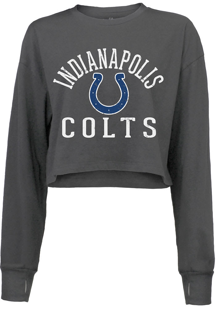 New Era Women's Indianapolis Colts Space Dye Blue Long Sleeve Crop