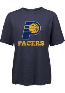 Indiana Pacers Womens Navy Blue Lock Up Short Sleeve T-Shirt