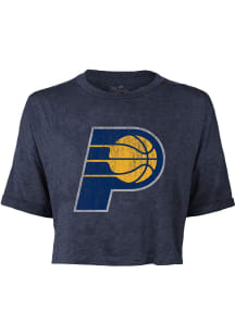 Indiana Pacers Womens Navy Blue Hard Hit Short Sleeve T-Shirt