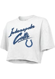 Indianapolis Colts Womens White Dirty Dribble Short Sleeve T-Shirt
