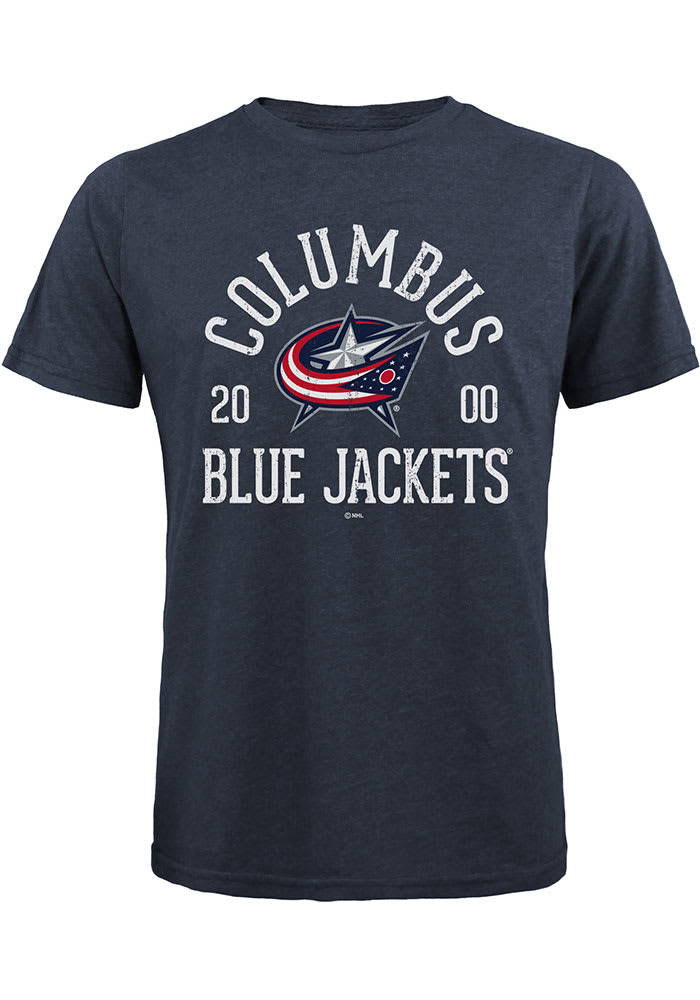 Columbus Blue Jackets Navy Blue Puck Hog Short Sleeve Fashion T Shirt