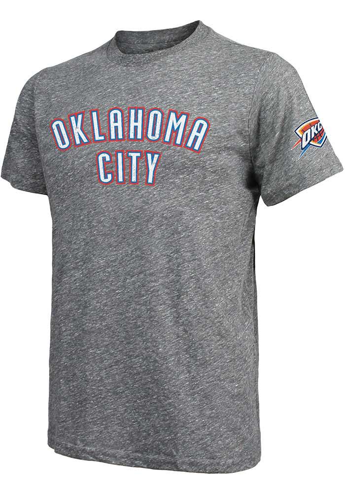 Oklahoma City Thunder Grey Wordmark Short Sleeve Fashion T Shirt