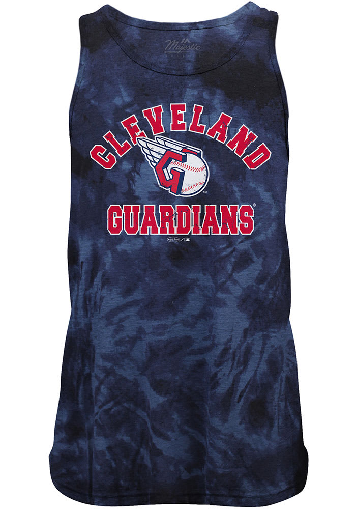 Cleveland Guardians Mens Navy Blue Curveball Short Sleeve Tank Top