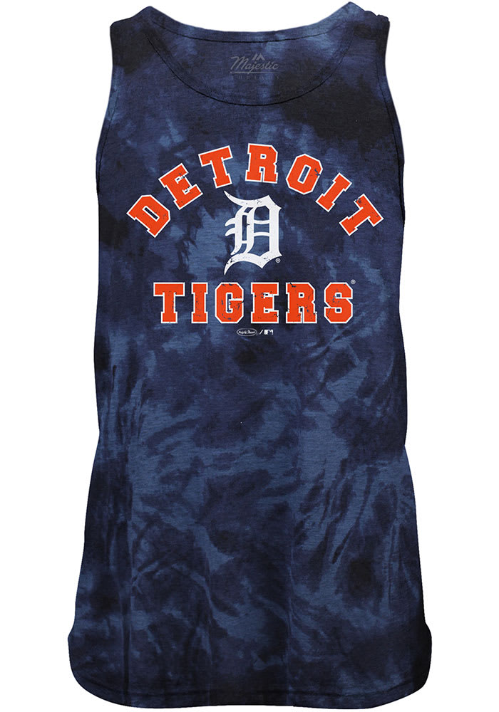 Detroit Tigers Mens Navy Blue Curveball Short Sleeve Tank Top