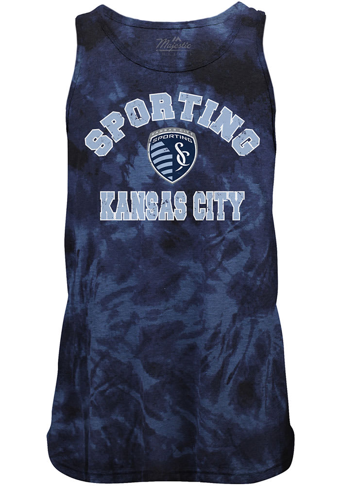 Sporting Kansas City Mens Navy Blue Curveball Short Sleeve Tank Top