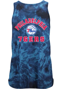 Philadelphia 76ers Mens Blue Curveball Short Sleeve Tank Top