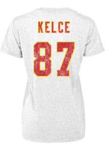 Travis Kelce Kansas City Chiefs Womens White Boyfriend Player T-Shirt
