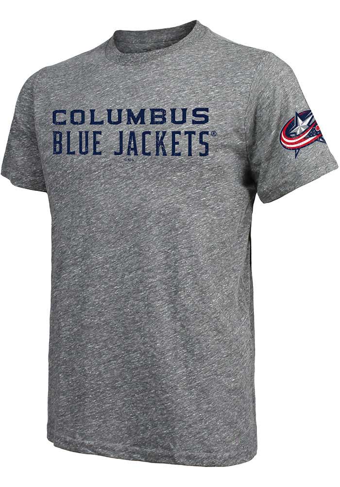 Columbus Blue Jackets Grey Wordmark Short Sleeve Fashion T Shirt