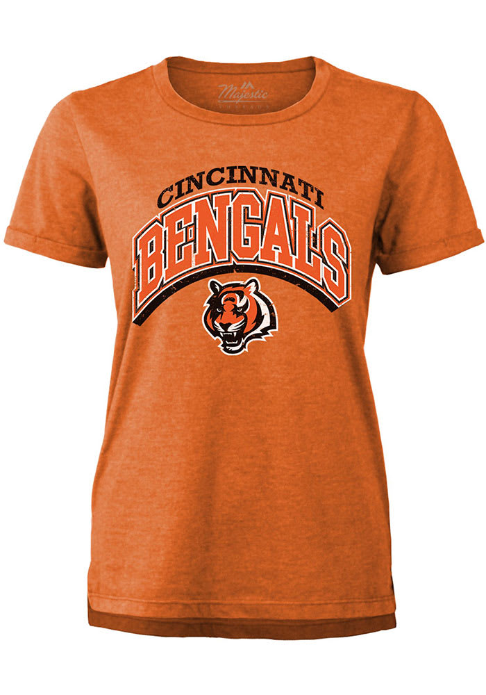 Cincinnati Bengals Womens Orange Boyfriend Short Sleeve T-Shirt