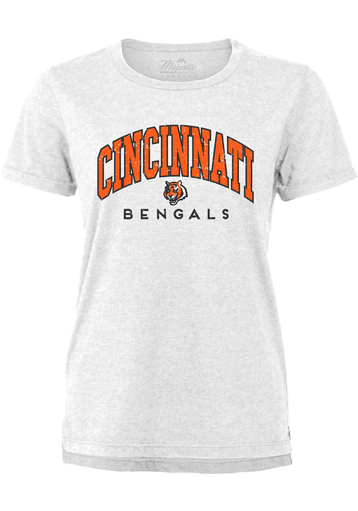 Cincinnati Bengals Womens White Boyfriend Short Sleeve T-Shirt