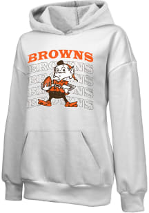 Cleveland Browns Womens White Empire Hooded Sweatshirt