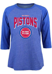 Detroit Pistons Womens Blue Huddle Up LS Tee