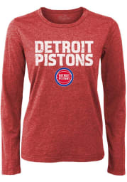 Detroit Pistons Womens Red Aquarius LS Tee