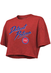 Detroit Pistons Womens Red Dirty Dribble Short Sleeve T-Shirt