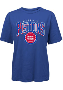 Detroit Pistons Womens Blue Burble Short Sleeve T-Shirt