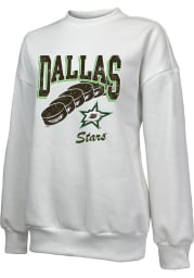 Dallas Stars Womens White Bank Shot Crew Sweatshirt