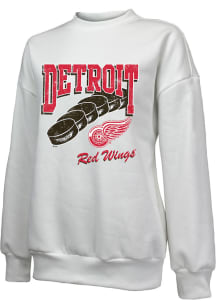 Detroit Red Wings Womens White Bank Shot Crew Sweatshirt