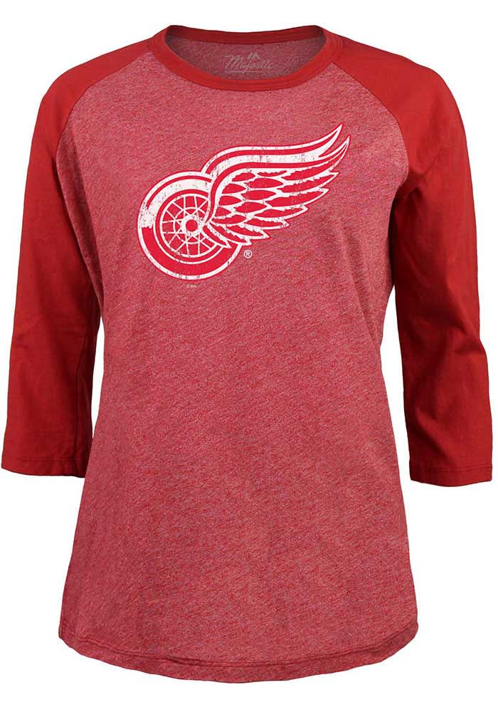 Detroit Red Wings Womens Red Primary LS Tee