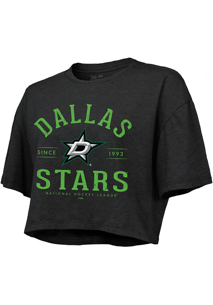 Dallas Stars Womens Kelly Green Ringer Short Sleeve T-Shirt