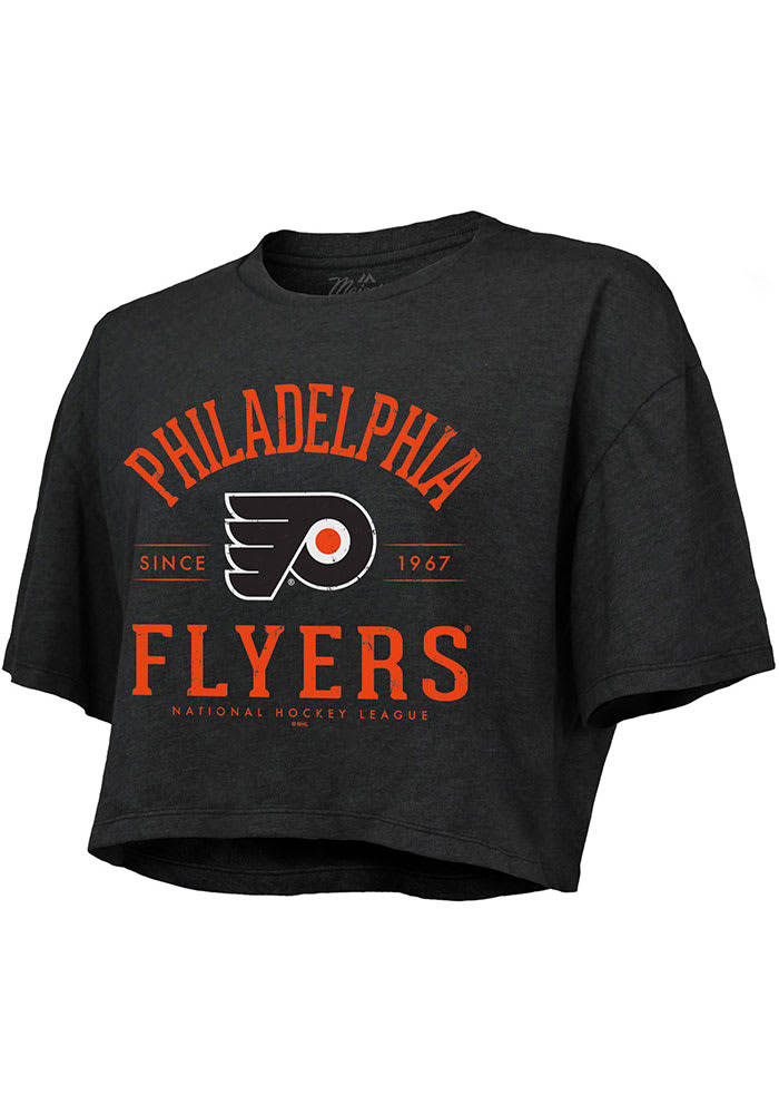 Philadelphia Flyers Womens Black Field Goal Short Sleeve T-Shirt