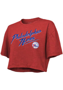 Philadelphia 76ers Womens Red Dirty Dribble Short Sleeve T-Shirt