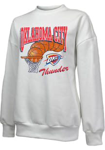 Oklahoma City Thunder Womens White Bank Shot Crew Sweatshirt
