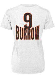 Joe Burrow Cincinnati Bengals Womens White Minerva Player T-Shirt