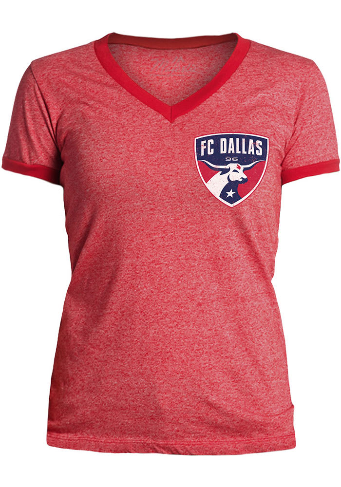 FC Dallas Womens Red Ringer Short Sleeve T-Shirt