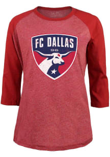 FC Dallas Womens Red Raglan LS Tee