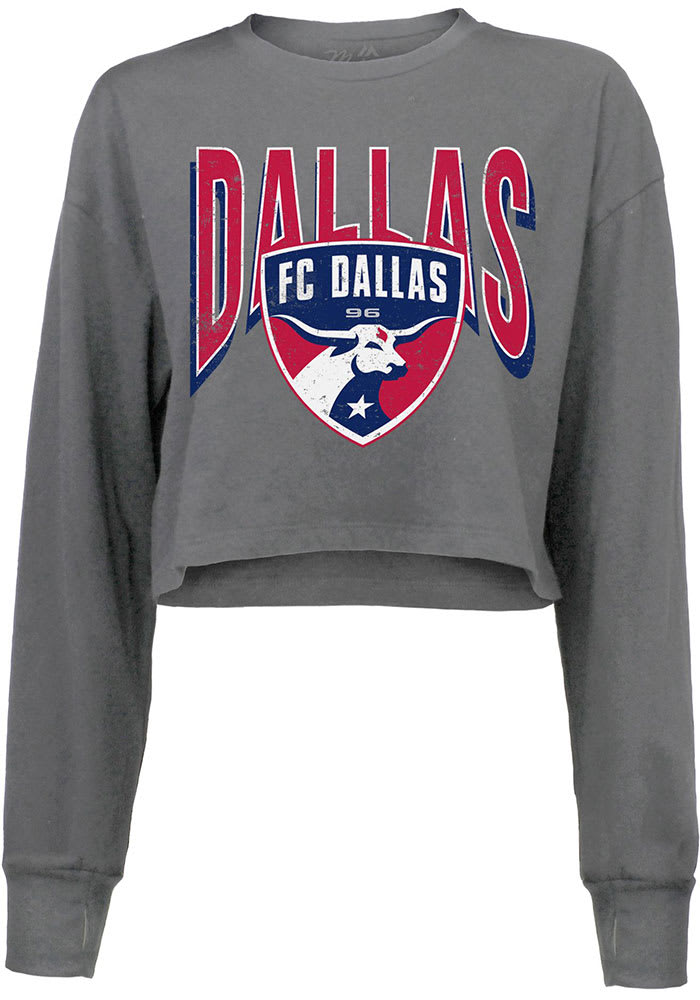 FC Dallas Womens Grey Cropped LS Tee