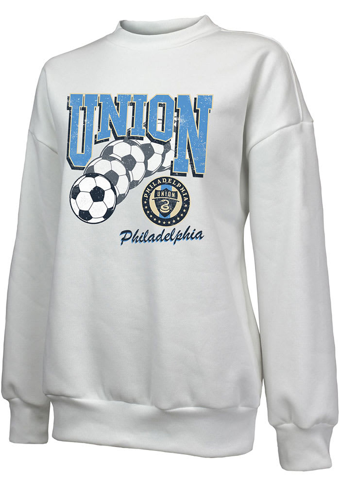 Philadelphia Union Womens White Vintage Crew Sweatshirt