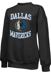 Dallas Mavericks Womens Black Vintage Crew Sweatshirt