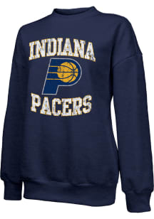 Indiana Pacers Womens Navy Blue Vintage Crew Sweatshirt