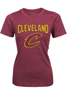 Cleveland Cavaliers Womens Maroon Triblend Short Sleeve T-Shirt