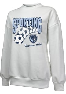 Sporting Kansas City Womens White Bank Shot Crew Sweatshirt