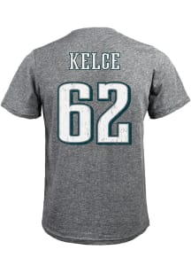 Jason Kelce Philadelphia Eagles Grey Name and Number Short Sleeve Fashion Player T Shirt