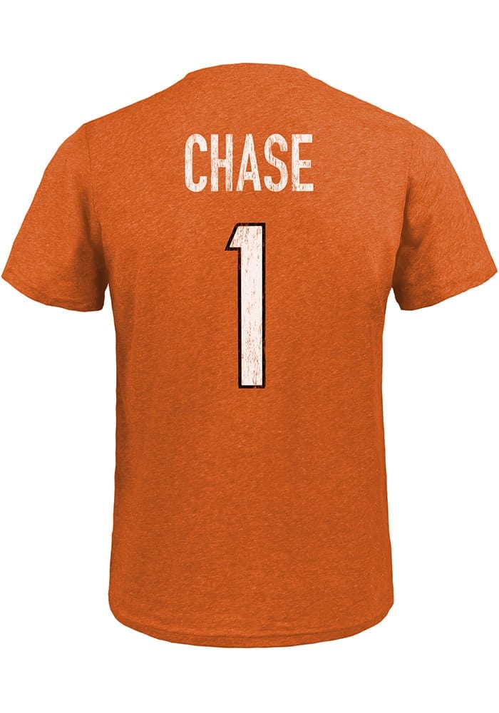 Ja'Marr Chase Cincinnati Bengals Men's Orange Name & Number Logo