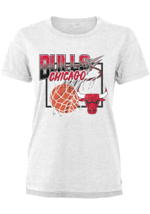 Chicago Bulls Womens White Boyfriend Short Sleeve T-Shirt