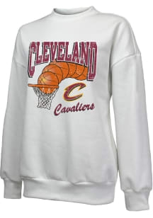 Cleveland Cavaliers Womens White Vintage Crew Sweatshirt