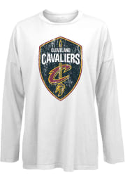 Cleveland Cavaliers Womens White Oversized LS Tee