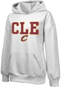 Cleveland Cavaliers Womens White Empire Hooded Sweatshirt
