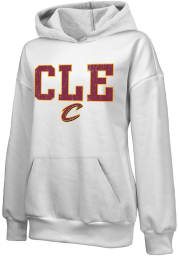 Cleveland Cavaliers Womens White Empire Hooded Sweatshirt