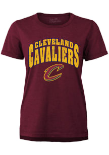 Cleveland Cavaliers Womens Maroon Boyfriend Short Sleeve T-Shirt