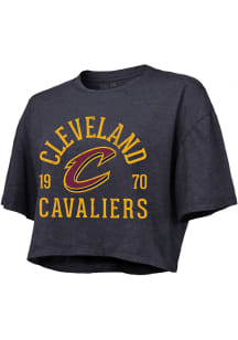 Cleveland Cavaliers Womens Navy Blue Boxy Short Sleeve T-Shirt