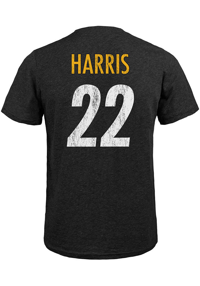 Najee Harris Pittsburgh Steelers Men's Black Name & Number Logo T-Shirt 