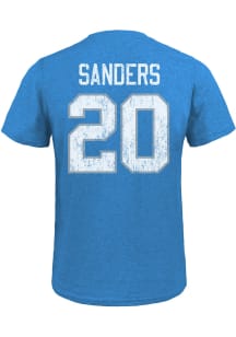Barry Sanders Detroit Lions Blue Hall of Fame Primary Player Short Sleeve Fashion Player T Shirt