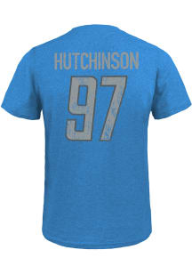 Aidan Hutchinson Detroit Lions Blue Primary Player Short Sleeve Fashion Player T Shirt