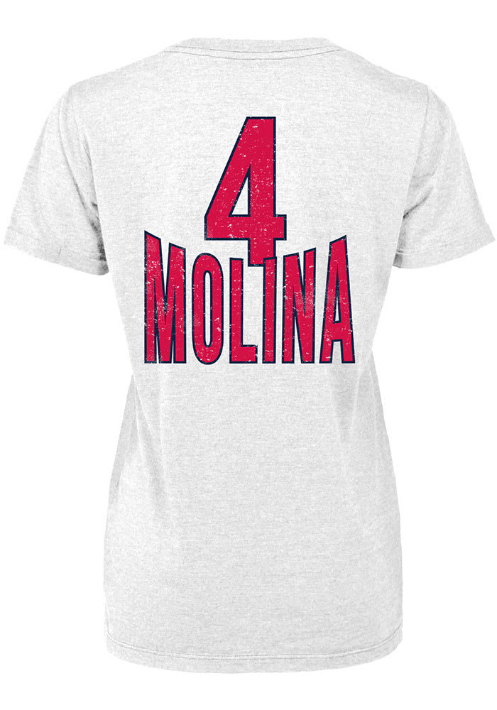 Yadier Molina St Louis Cardinals Womens White Boyfriend Player T-Shirt